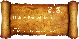 Minker Barnabás névjegykártya